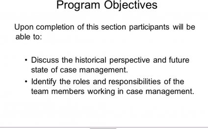 Program Objectives Upon